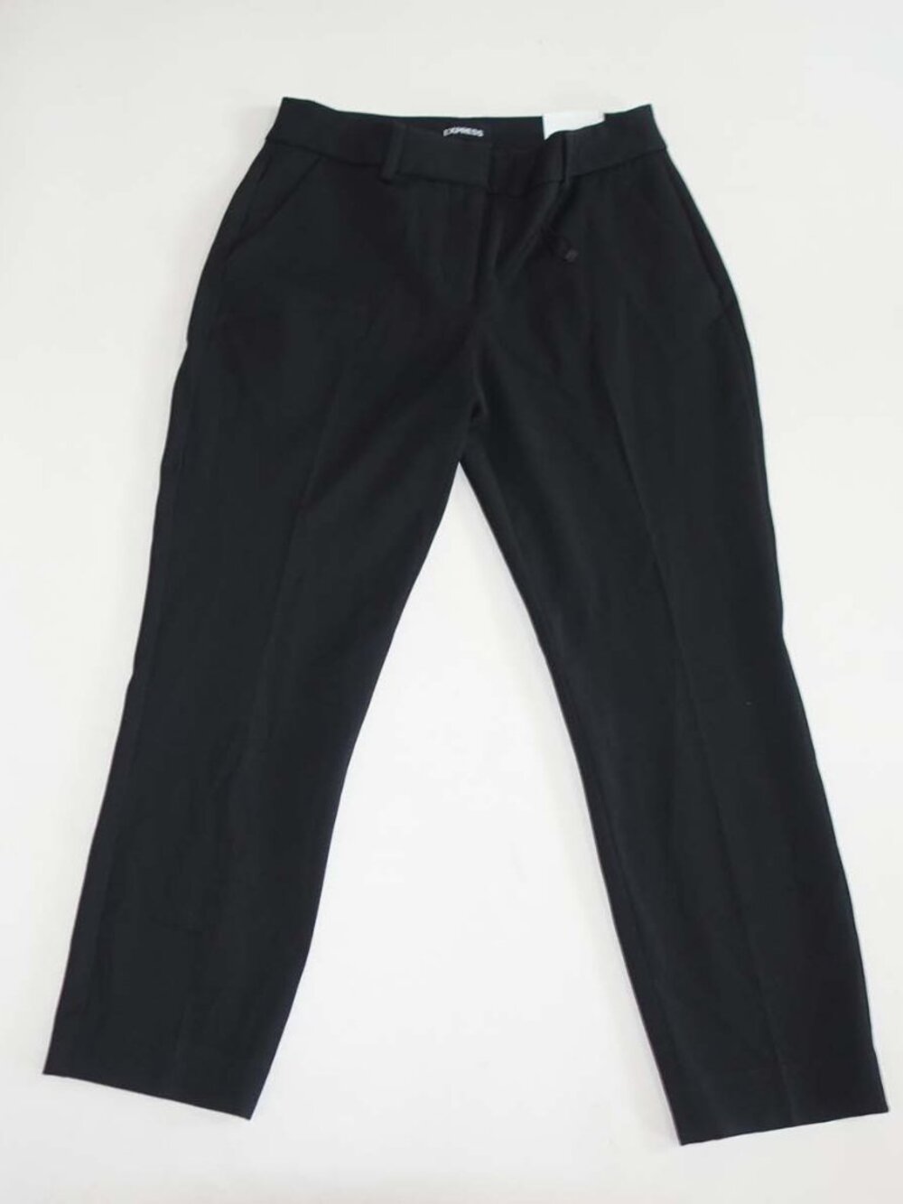 Express Women's Columnist Ankle Mid Rise Pants Size 4 Petite NWT Black 4P